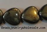 CPY54 16 inches 16*16mm heart pyrite gemstone beads wholesale