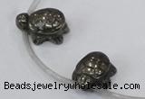 CPY558 Top drilled 13*18mm tortoise pyrite gemstone beads