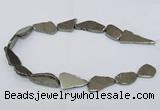 CPY585 15.5 inches 18*25mm - 16*35mm freeform pyrite gemstone beads