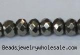 CPY588 15.5 inches 8*12mm faceted rondelle pyrite gemstone beads