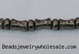 CPY590 15.5 inches 5*8mm - 8*11mm bone & rondelle pyrite beads