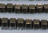 CPY618 15.5 inches 9*10mm pyrite gemstone beads