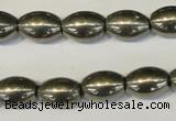 CPY62 15.5 inches 10*14mm rice pyrite gemstone beads wholesale