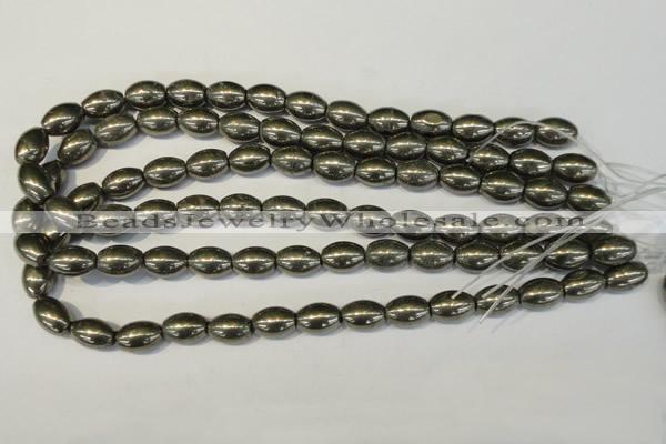 CPY62 15.5 inches 10*14mm rice pyrite gemstone beads wholesale