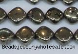 CPY648 15.5 inches 10*10mm diamond pyrite gemstone beads wholesale