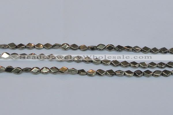 CPY651 15.5 inches 6*8mm pyrite gemstone beads wholesale