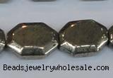 CPY655 15.5 inches 15*20mm octagonal pyrite gemstone beads