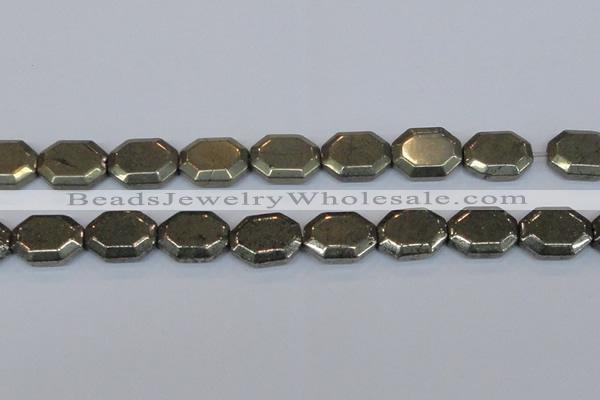 CPY655 15.5 inches 15*20mm octagonal pyrite gemstone beads