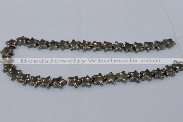 CPY658 15.5 inches 12*12mm star pyrite gemstone beads