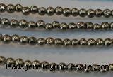 CPY70 15.5 inches 2mm round pyrite gemstone beads wholesale