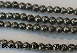 CPY71 15.5 inches 3mm round pyrite gemstone beads wholesale