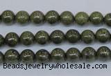 CPY750 15.5 inches 4mm round pyrite gemstone beads wholesale