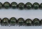 CPY762 15.5 inches 8mm round pyrite gemstone beads wholesale