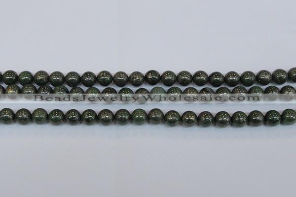 CPY763 15.5 inches 10mm round pyrite gemstone beads wholesale