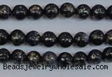 CPY771 15.5 inches 6mm round pyrite gemstone beads wholesale