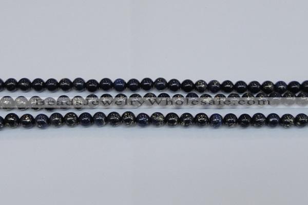 CPY772 15.5 inches 8mm round pyrite gemstone beads wholesale