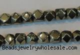 CPY78 15.5 inches 8-9mm faceted nuggets pyrite gemstone beads