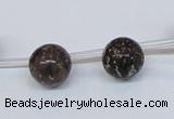 CPY780 Top drilled 10mm round pyrite gemstone beads wholesale