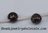 CPY781 Top drilled 10mm round pyrite gemstone beads wholesale