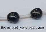 CPY789 Top drilled 12mm carved skull pyrite gemstone beads