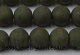 CPY815 15.5 inches 8mm round matte pyrite beads wholesale