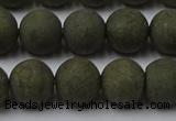 CPY816 15.5 inches 10mm round matte pyrite beads wholesale