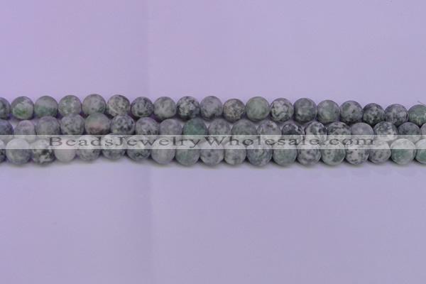 CQJ253 15.5 inches 10mm round matte Qinghai jade beads