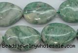 CQJ66 15.5 inches 18*25mm flat teardrop Qinghai jade beads wholesale