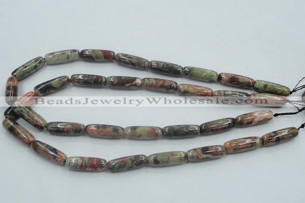 CRA08 15.5 inches 9*25mm cylinder natural rainforest agate beads