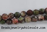 CRA101 15.5 inches 8mm faceted round rainforest agate gemstone beads