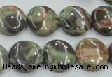 CRA11 15.5 inches 16mm flat round natural rainforest agate beads