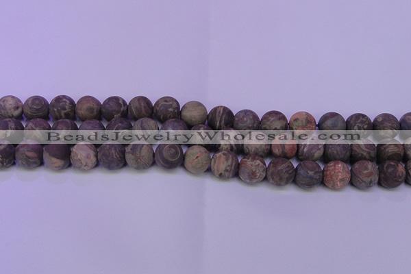 CRA122 15.5 inches 8mm round matte rainforest agate beads