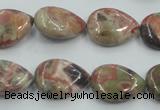 CRA18 15.5 inches 13*18mm flat teardrop natural rainforest agate beads