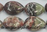 CRA19 15.5 inches 18*25mm flat teardrop natural rainforest agate beads