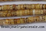 CRB1015 15.5 inches 2*4mm heishi picture jasper beads wholesale