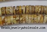 CRB1017 15.5 inches 2*6mm heishi picture jasper beads wholesale