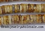 CRB1018 15.5 inches 2*7mm heishi picture jasper beads wholesale