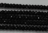 CRB104 15.5 inches 2.5*4mm faceted rondelle black agate beads