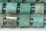 CRB1069 15.5 inches 5*8mm - 6*8mm faceted tyre amazonite beads