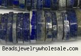 CRB1085 15.5 inches 5*20mm - 6*22mm faceted heishi lapis lazuli beads