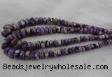 CRB1122 15.5 inches 5*8mm - 9*18mm faceted rondelle dogtooth amethyst beads