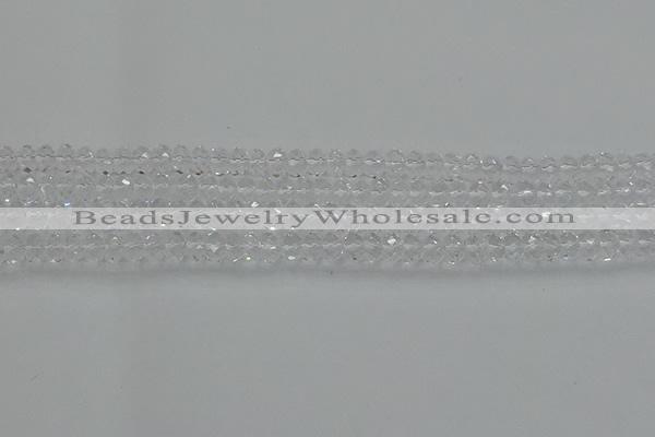 CRB1210 15.5 inches 4*6mm faceted rondelle white crystal beads