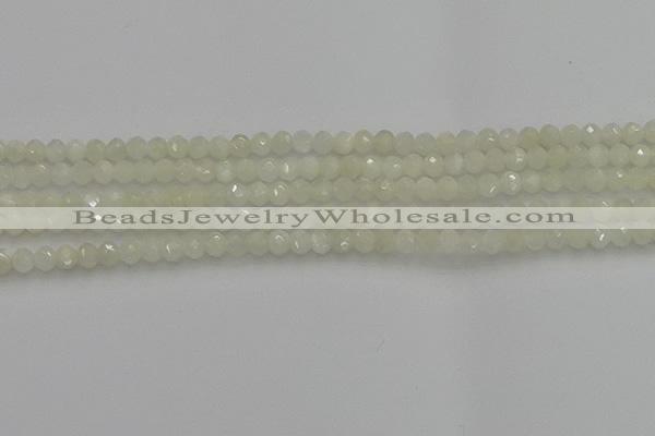 CRB1211 15.5 inches 4*6mm faceted rondelle white moonstone beads