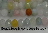 CRB1213 15.5 inches 4*6mm faceted rondelle morganite beads