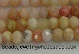 CRB1215 15.5 inches 4*6mm faceted rondelle pink opal beads