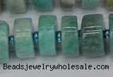 CRB1235 15.5 inches 8*16mm tyre amazonite gemstone beads