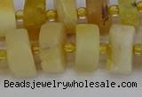 CRB1241 15.5 inches 7*14mm tyre matte yellow opal gemstone beads