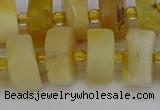 CRB1242 15.5 inches 8*16mm tyre matte yellow opal gemstone beads