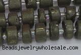 CRB1260 15.5 inches 6*10mm tyre matte pyrite gemstone beads