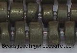 CRB1262 15.5 inches 7*14mm tyre matte pyrite gemstone beads